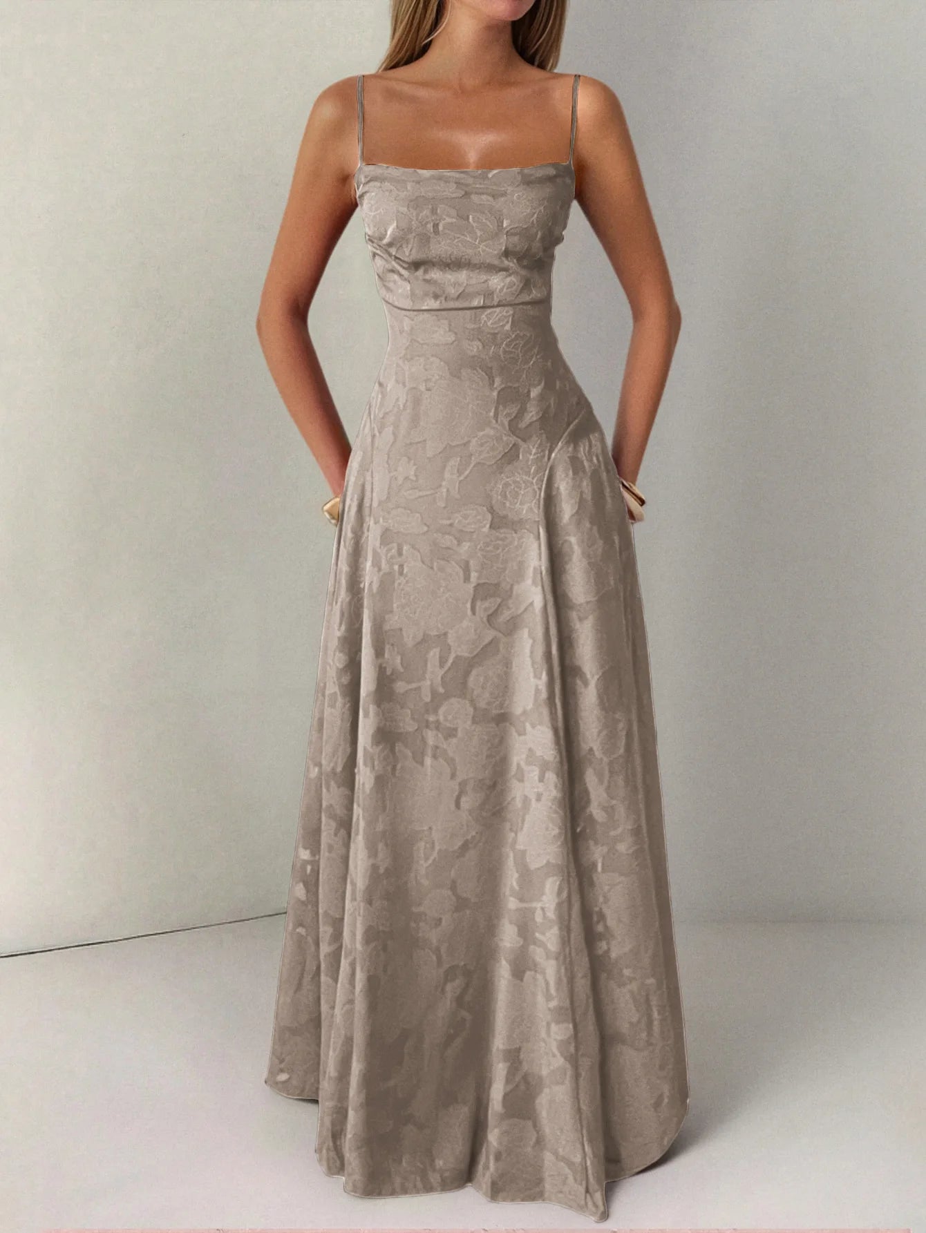 Strapless Tube Top Fit & Flare Midi Dress — Sexy Sleeveless Wedding Banquet Party Dress