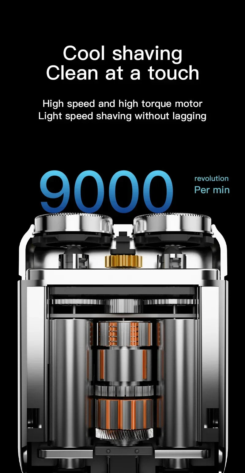 HAOYUNMA R20 Mini Electric Shaver – LED Display, Magnetic Blade, Waterproof, 120-Min Runtime