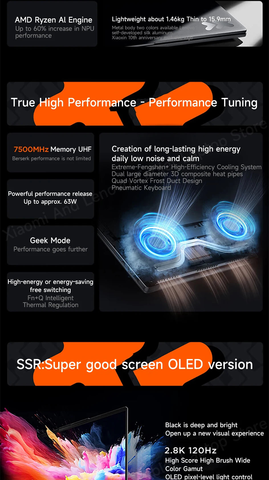 Lenovo Xiaoxin Pro14 2024 – 14" 2.8K 120Hz OLED, AMD Ryzen 7 8845H, Up to 32GB LPDDR5, 2TB PCIe 4.0 SSD
