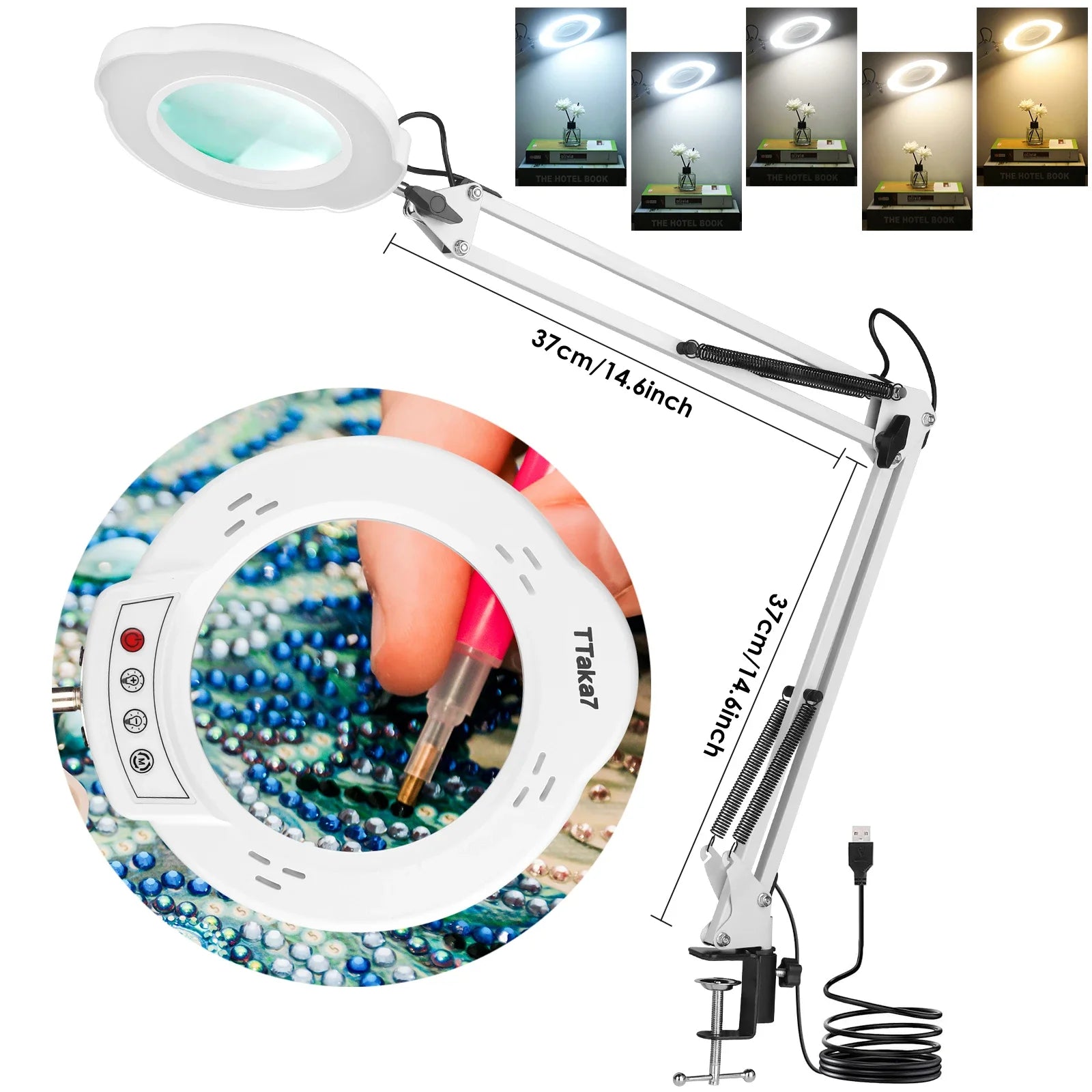 72-LED Illuminated Magnifier with 3-Color Lighting