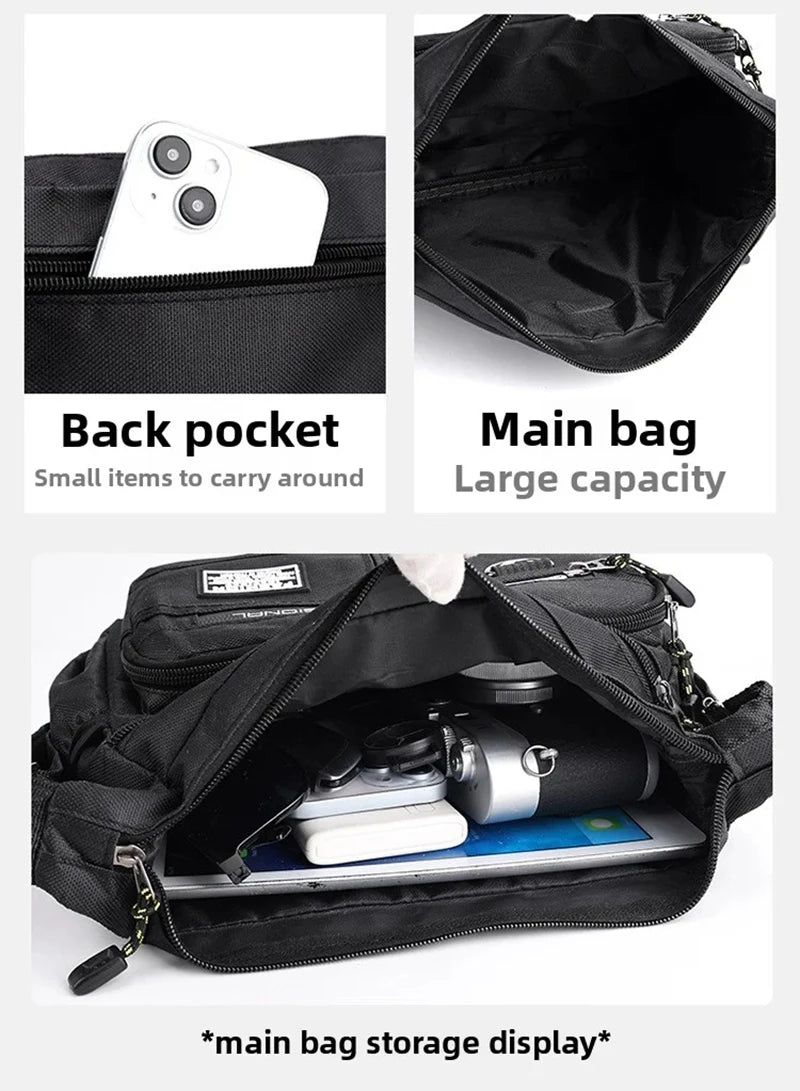 Men's Waterproof Messenger Bag – Oxford Crossbody Sling Pack for Work, Business & Travel