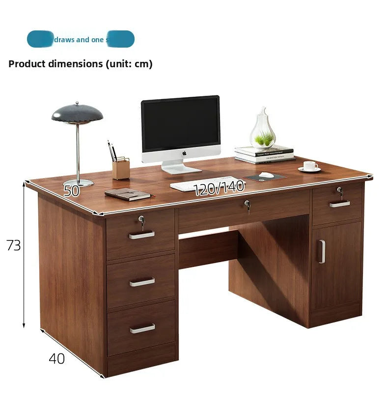 Modern Minimalist Writing & Computer Desk — Durable Wood Office Desk in Oak & Dark Walnut