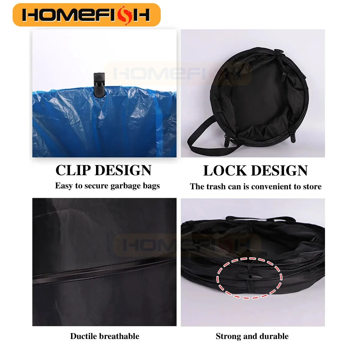 Pop-Up Folding Trash Can — Portable Outdoor Camping Garden Garbage Bag Leaf Bucket