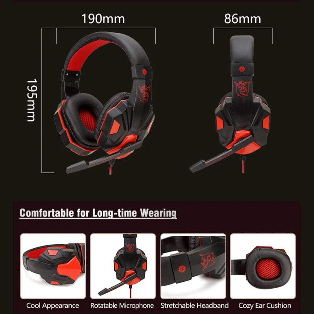 Wired Gaming Headset with Noise-Cancelling Mic — 120° Adjustable for PS4, PS5, Xbox, PC & Smartphone