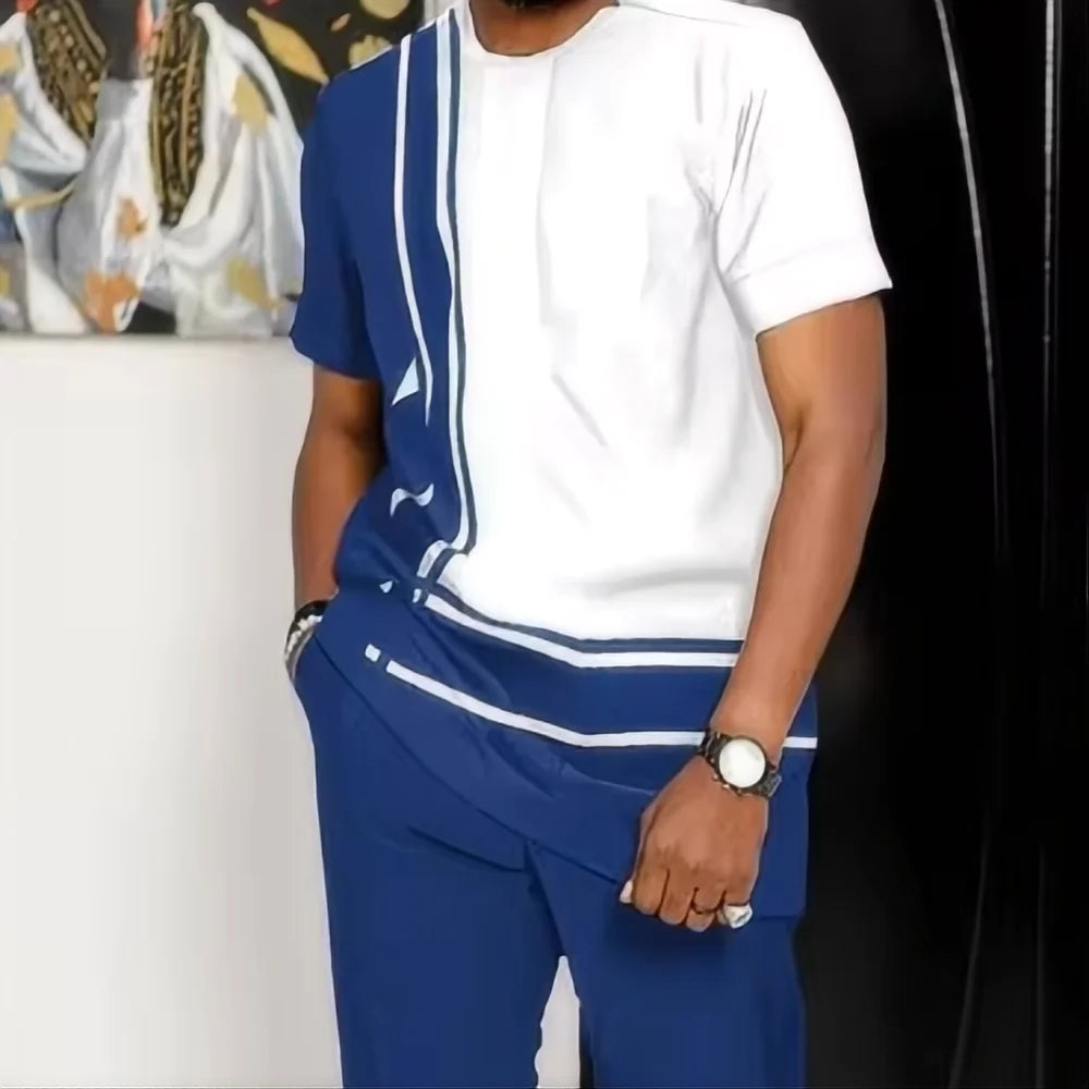 Men's 3D Print Oversized T-Shirt & Jogger Pants 2-Piece Set – Casual Sportswear