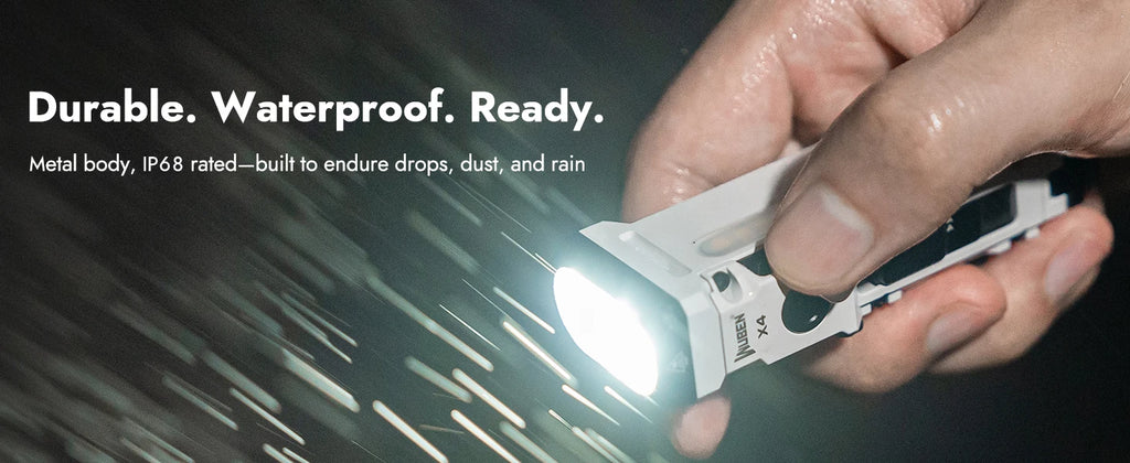 WUBEN X4 EDC Flat Flashlight — 1500 Lumens, RGB Light, Magnetic Base, Tactical Switch, IP68 Waterproof