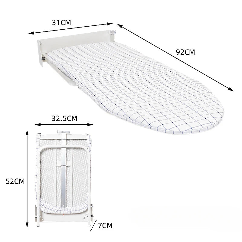 Wall-Mounted Foldable Ironing Board — Space-Saving Metal Press Board