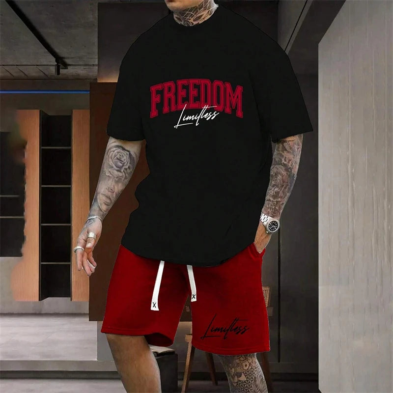 Men's Basketball Sport Outdoor Leisure Set – Loose Comfortable Holiday Casual Suit (Up to 6XL)