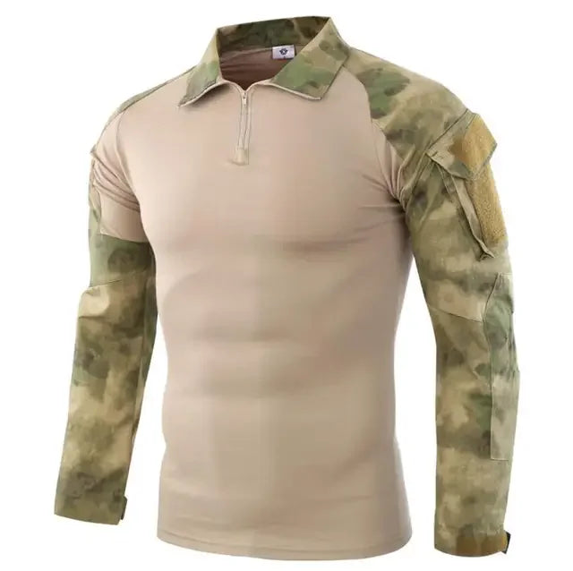Men's Military Camouflage Long Sleeve Hiking Shirt — Tactical Outdoor Shirt