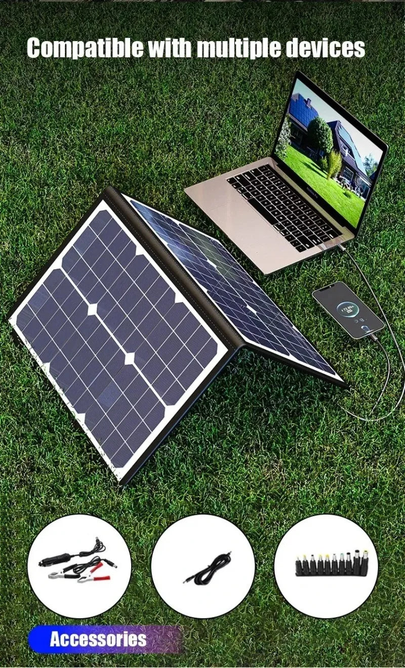 1000W Foldable Solar Panel Kit – Portable 18V Power Station Generator for Car, Boat & Camping