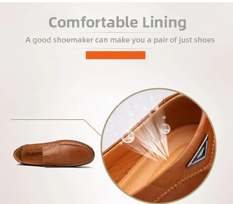 Men's Genuine Leather Slip-On Loafers