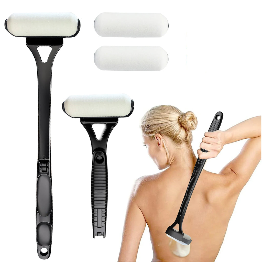 Long Handle Lotion Applicator Stick – Foldable Self-Sunscreen & Tanning Back Applicator with 2 Heads