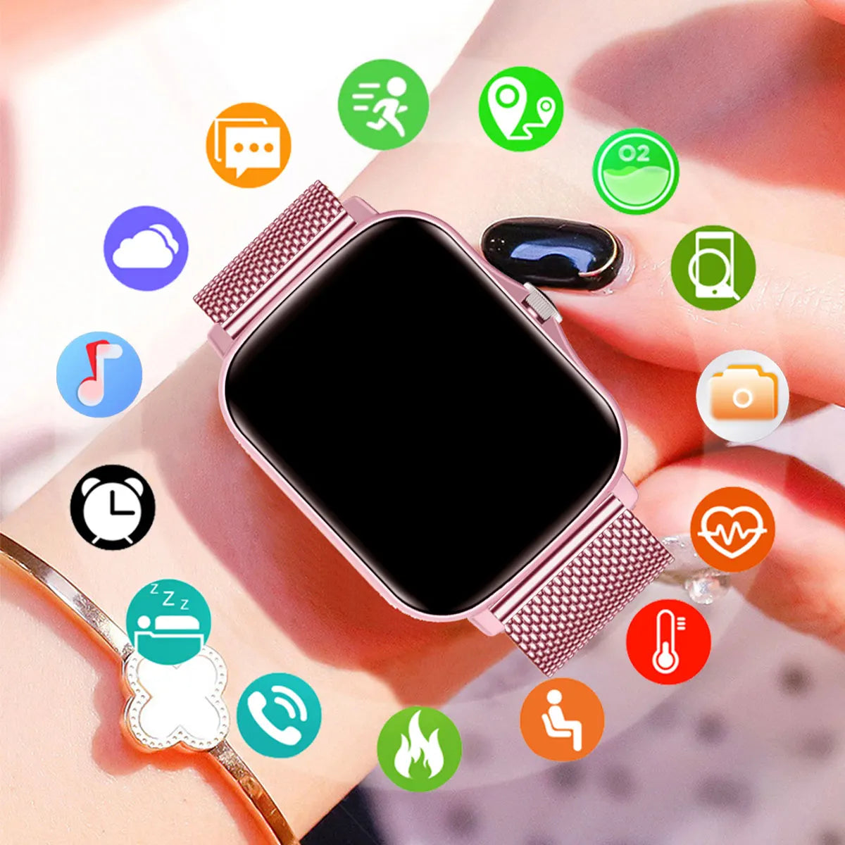 1.83" Waterproof Smart Watch – Answer Calls Sleep Monitoring Sports Pedometer for iPhone & Android