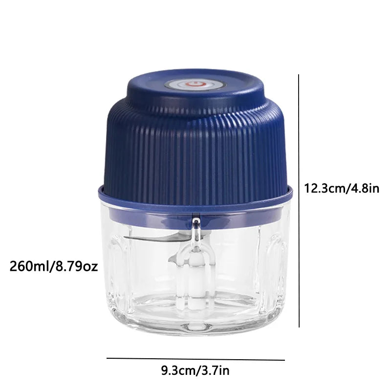Electric Mini Garlic Chopper 8.8oz — USB Meat Grinder & Ginger Vegetable Masher