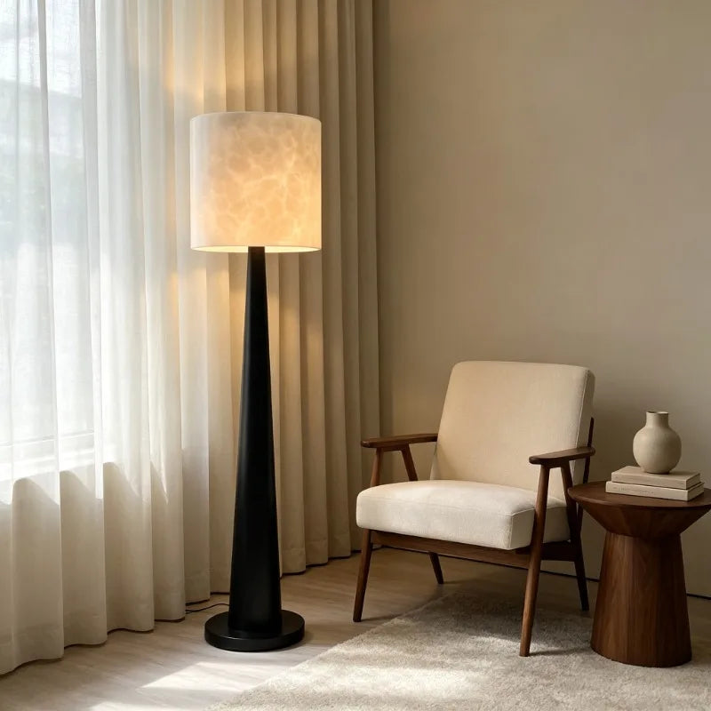 Faux Alabaster Floor Lamp – Warm Marble-Look Shade
