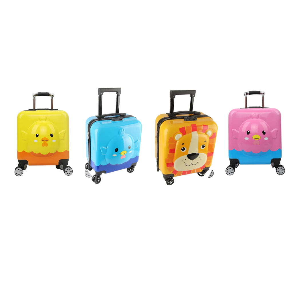 Kids 360° Spinner Trolley Luggage Set — Hard Shell Carry-On with Compartment Bag