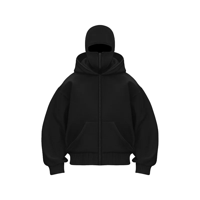 Women's Y2K Goth Double Hoodie Sweatshirt — Harajuku Fleece Pullover