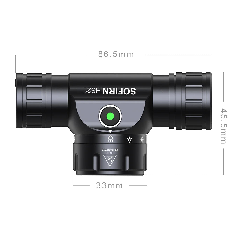 Sofirn HS21 2000 Lumen Rechargeable Headlamp — USB-C, Infrared Switch, Spotlight + Floodlight + Red Light