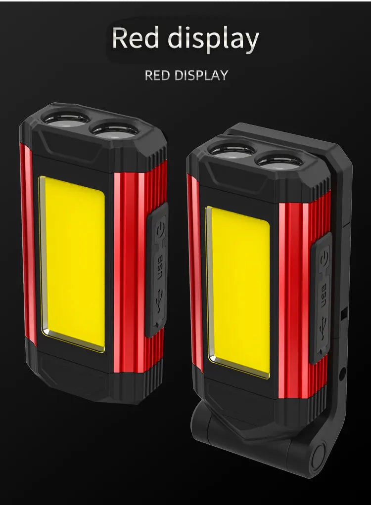 2026 Portable COB Magnetic Work Light — Rechargeable LED Flashlight for Camping & Car Repair