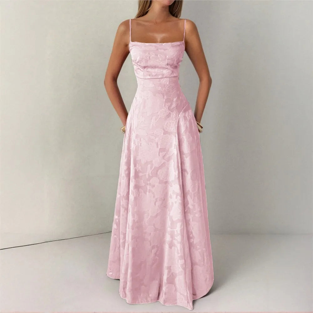 Strapless Tube Top Fit & Flare Midi Dress — Sexy Sleeveless Wedding Banquet Party Dress