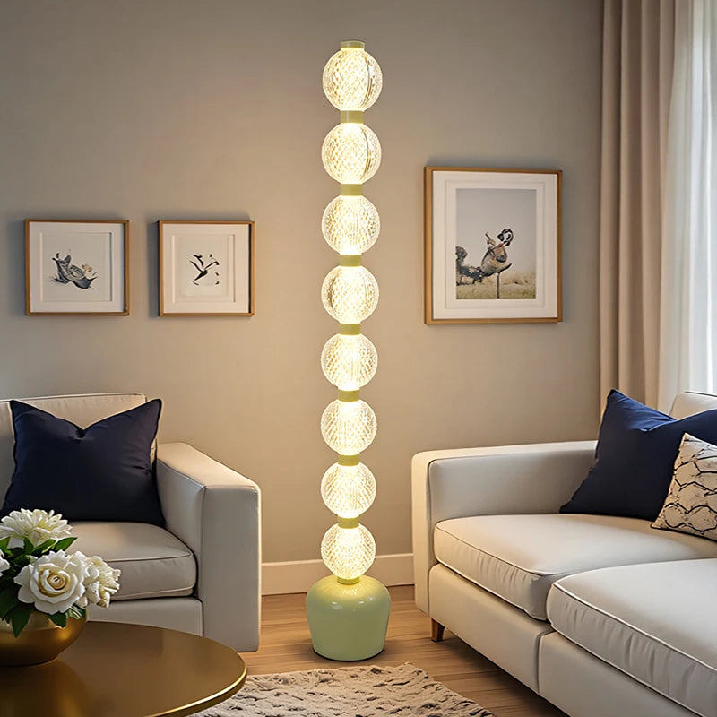 Globe Floor Lamp – Eight-Light Vertical Design