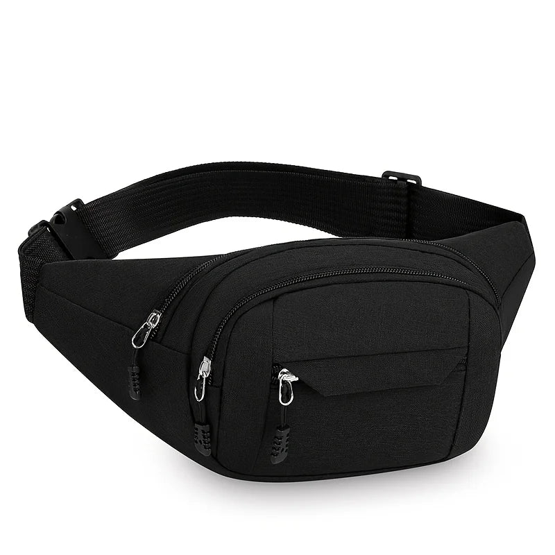 Adjustable Multi-Pocket Waist Bag – Commuter Shoulder Strap Travel Bag for Outdoor Sports