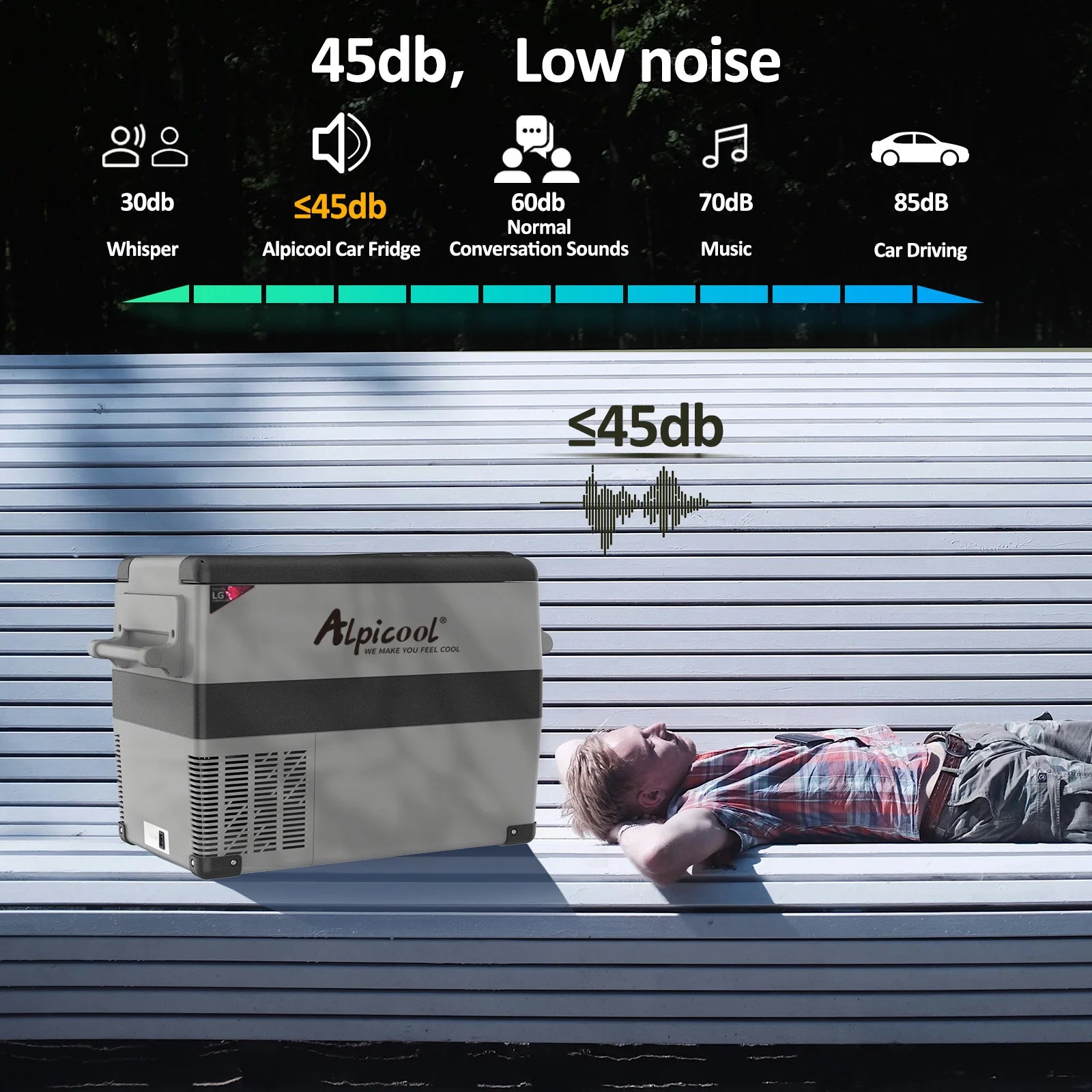 Alpicool LGCF45 Portable Refrigerator — 42 Quart 12V Car Freezer Mini Fridge (-4°F~68°F) for Truck, RV, Vehicle & Travel