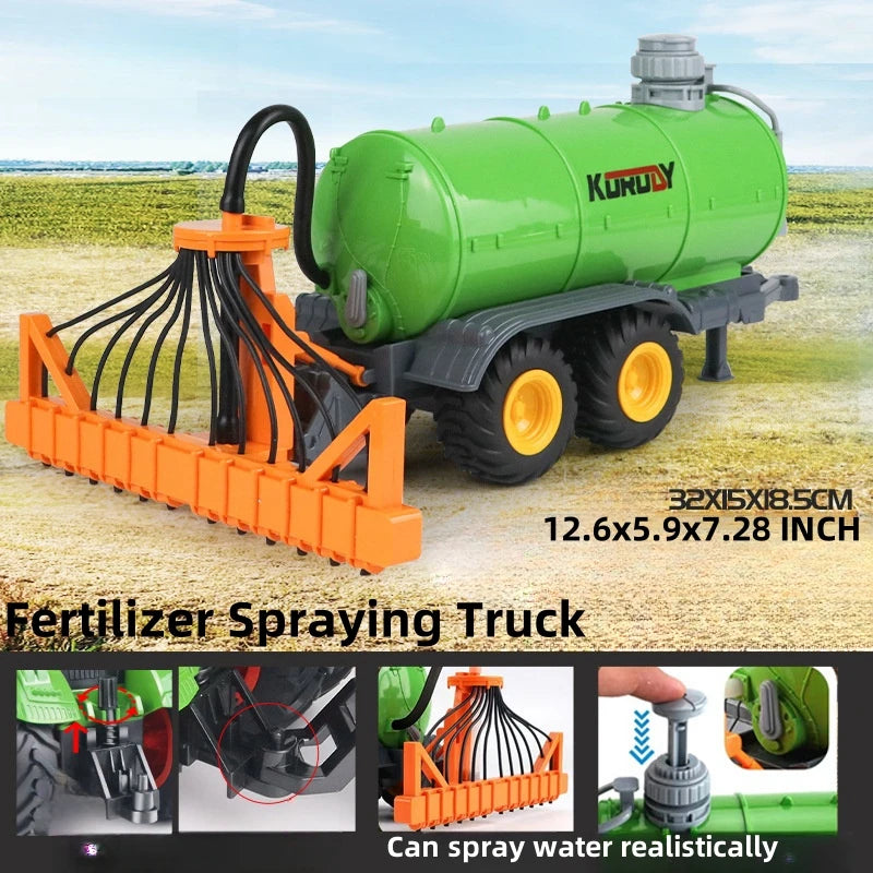 Large Scale Farm Tractor Toy Playset with Trailer & Accessories – DIY Farmer Transport Set