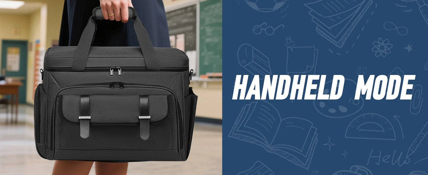 Rolling Teacher Tote Bag with Wheels — 15.6" Laptop Trolley for Teachers & Commuters