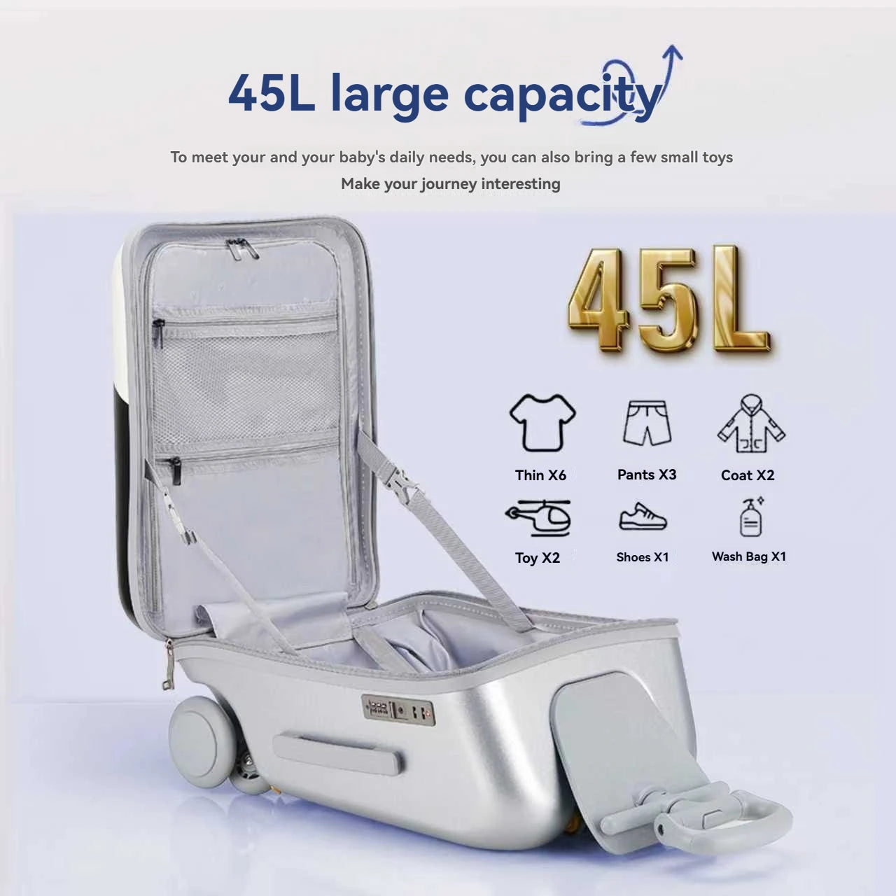Kids Ride-On 2-in-1 Carry-On Suitcase — Scooter Luggage for Toddlers & Young Travelers