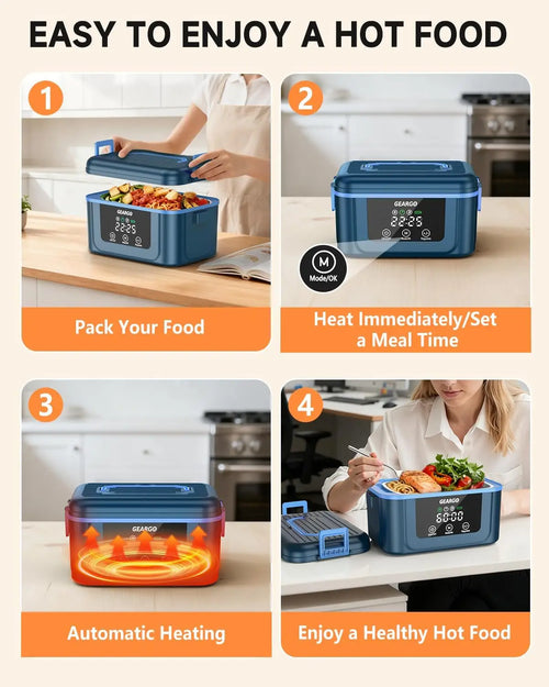 1.4L Cordless Electric Lunch Box – Rechargeable Food Warmer