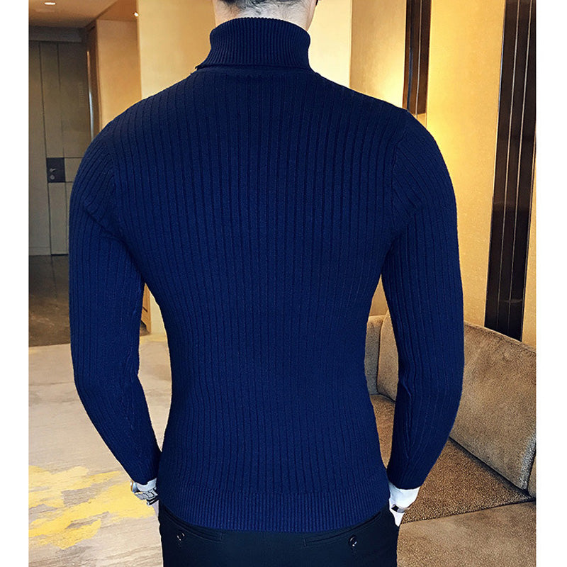 Men's Turtleneck Knitted Sweater — Classic Winter Knitwear