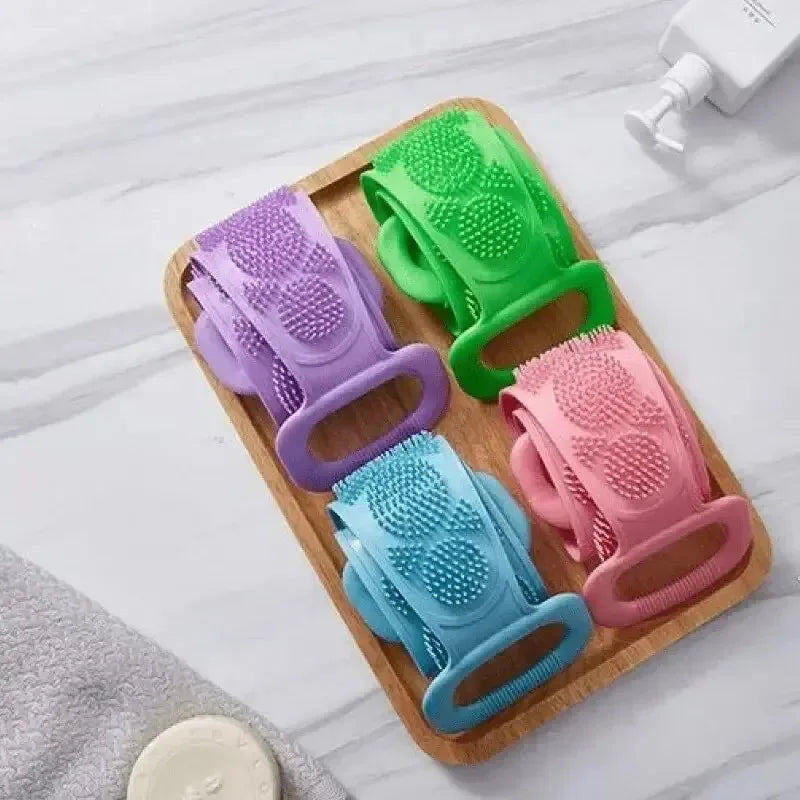 Silicone Back Scrubber Belt – Body Exfoliating Shower Brush & Massage Strap, 60cm