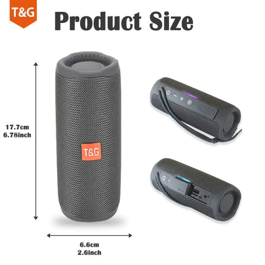 Wireless Portable Bluetooth Speaker — 360° Sound, Waterproof & Long Battery Life