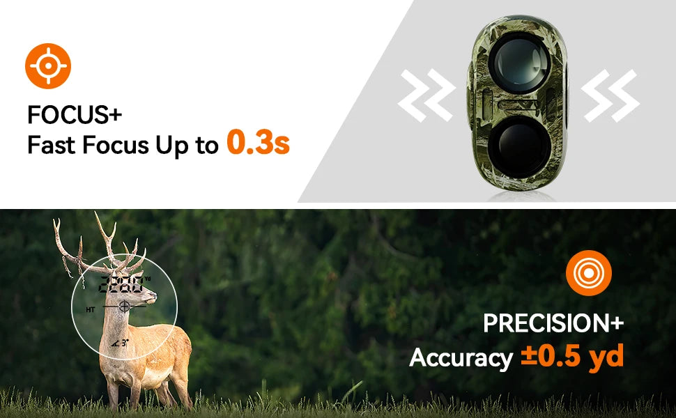 MiLESEEY PF2E Laser Rangefinder — 600m, 7° Field of View, BOW Mode, Rain & Fog Mode, Hunting