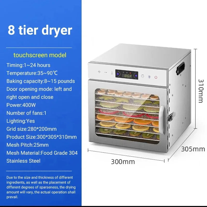 6–18 Layer Touch Screen Food Dehydrator — Intelligent Air Drying for Fruits, Meat & Jerky