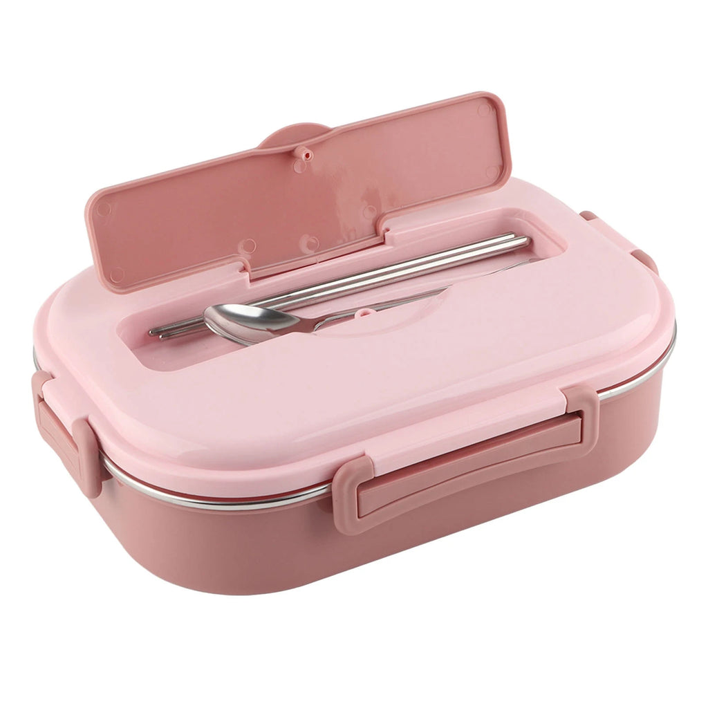 1500ml 4-Compartment Bento Lunch Box – Stainless Steel