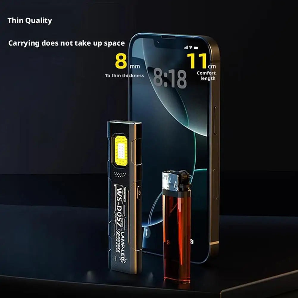 Mini COB LED Keychain Flashlight – USB-C Rechargeable, 5-Mode, IPX6 Waterproof EDC Pocket Light