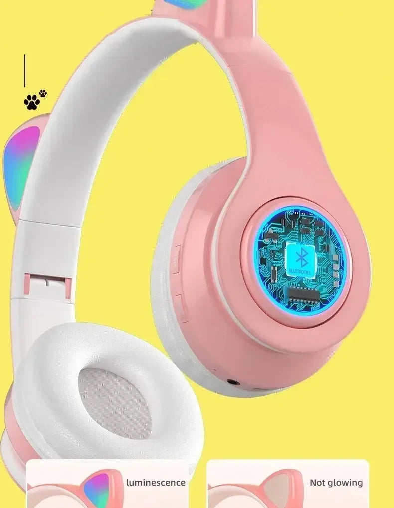 Cat Ears Bluetooth Headphones — Stereo Gaming Headset with Mic