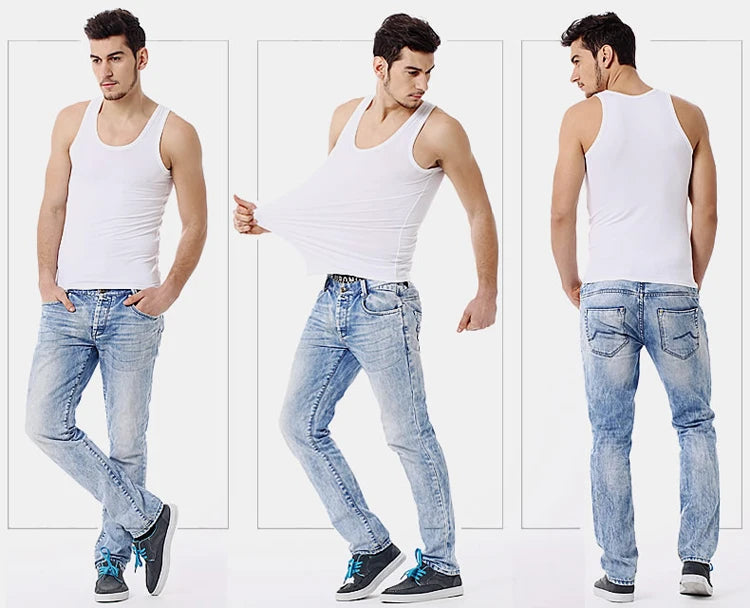 Men's Cotton Sleeveless Vest 3-Pack — Casual Fitness Sports Tank Top