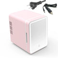 Skincare Fridge with Dimmable LED Light Mirror — 4L Makeup Mini Fridge for Bedroom & Car