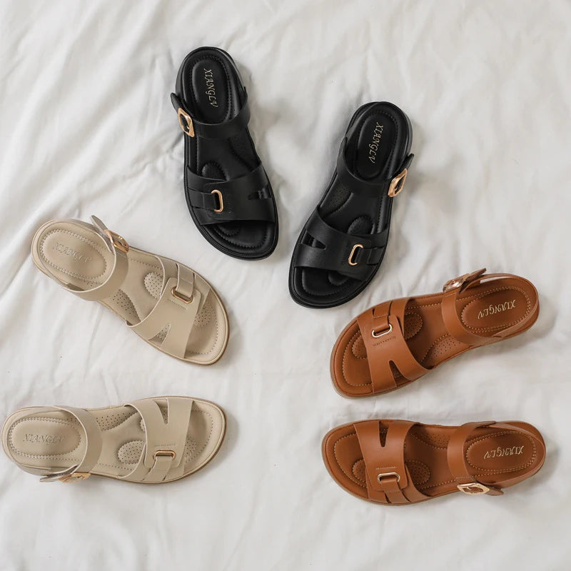 Women's Thick-Sole Summer Sandals – Non-Slip Soft Sole Beach Shoes