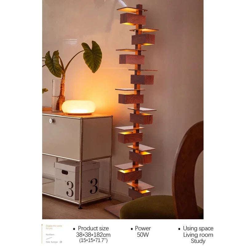 Taliesin Designer Floor Lamps Nordic Wood Living Rooms Bedrooms Hotels Villas Decor Artistic Standard Indoor Lighting Fixtures