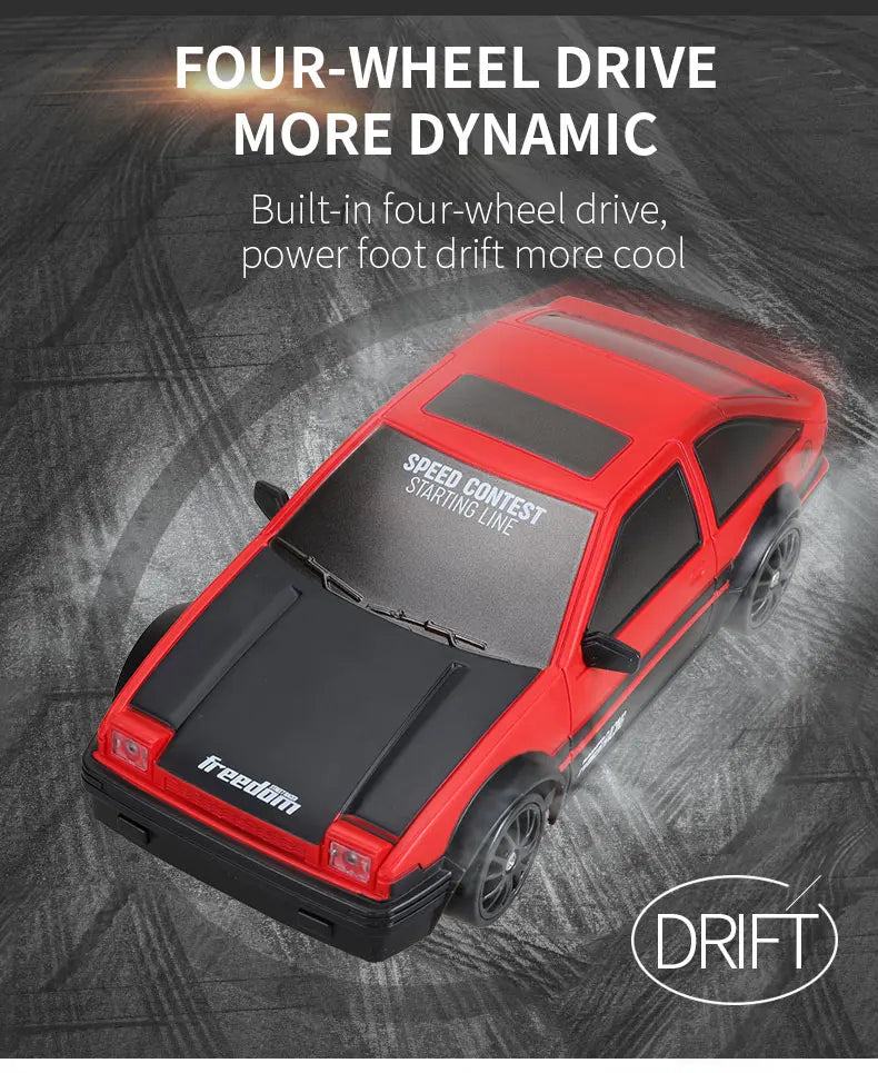 1:24 Scale 4WD RC Drift Car – 20KM/H High Speed LED Racing Vehicle