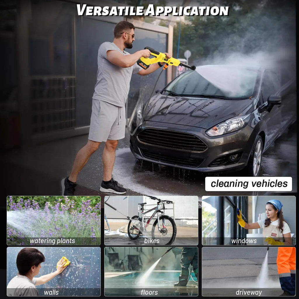 Brushless Cordless Pressure Washer – 6-in-1 Nozzle, DeWalt 20V Battery Compatible