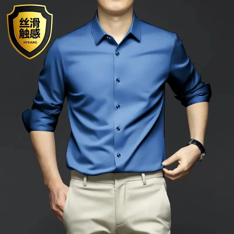 Men's Non-Iron Wrinkle-Resistant Long Sleeve Business Dress Shirt