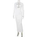 Elegant Evening Dress Dresses For Woman Party Wedding Vestido Lady Temperament Simple Style Long Sleeves Solid Color Package Hip