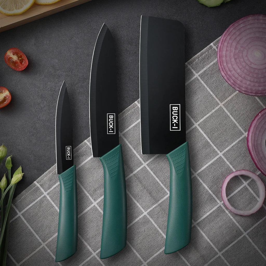 Kitchen Knife Set with Covers – Utility, Chef & Fruit Knife for Cutting Meat, Vegetables & More