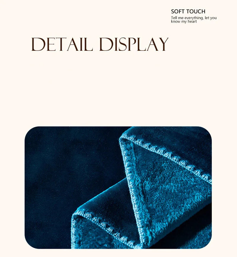 Shell Edge Milk Velvet Blanket – European Solid Color Silky Bedspread for All Seasons