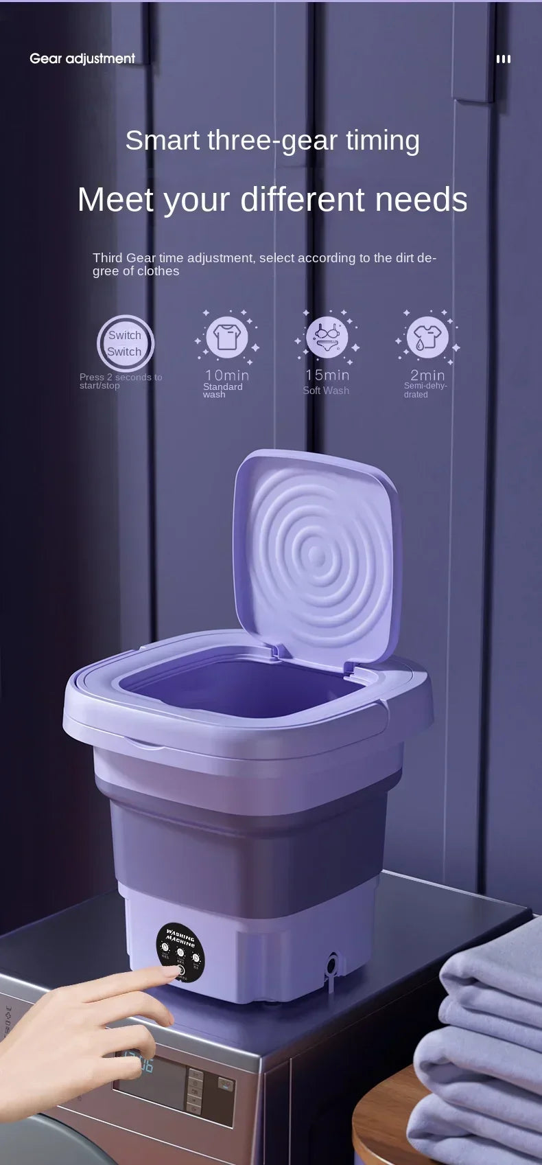 Portable Washing Machine And Dryer Combination,Mini Folding Washing Machine With Disinfection Function For Socks And Underwear